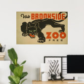 1937 Bezoek Brookside Zoo WPA-Poster Poster (Thuiskantoor)