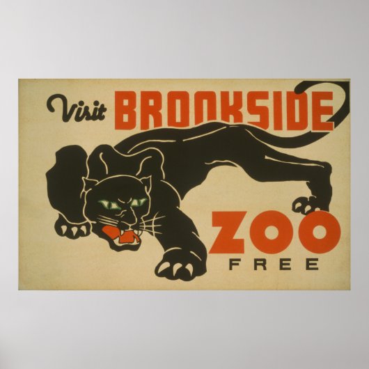 1937 Bezoek Brookside Zoo WPA-Poster Poster (Voorkant)