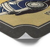 1937  blauw Frazer Nash-auto Poster (Hoek)