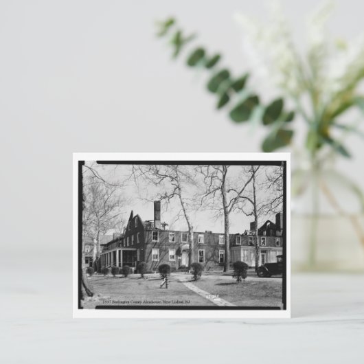 1937 Burlington County Almshouse, New Lisbon, Vere Briefkaart (Staand voorkant)