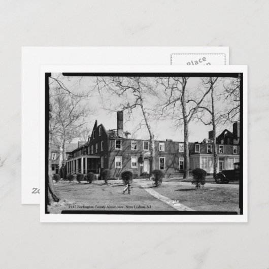 1937 Burlington County Almshouse, New Lisbon, Vere Briefkaart (Voorkant / Achterkant)