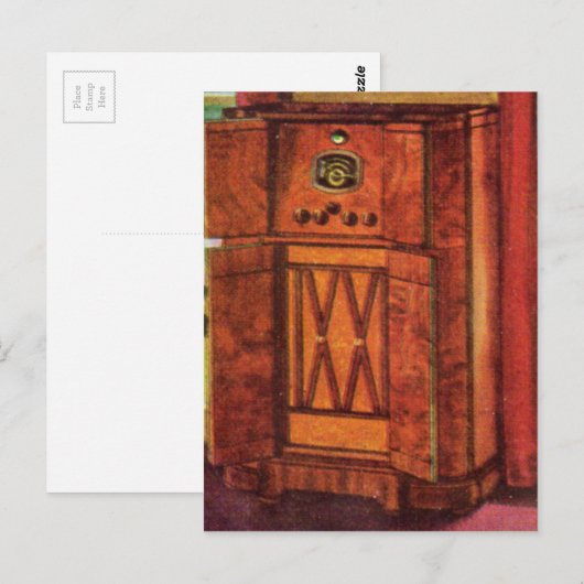 1937 console-radio briefkaart (Voorkant / Achterkant)