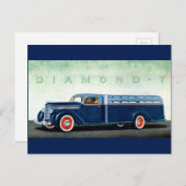 1937 Diamond T blue truck Briefkaart (Voorkant / Achterkant)