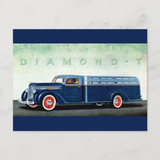 1937 Diamond T blue truck Briefkaart (Voorkant)