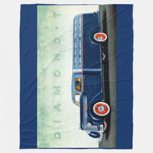 1937 Diamond T blue truck Fleece Deken (Voorkant)