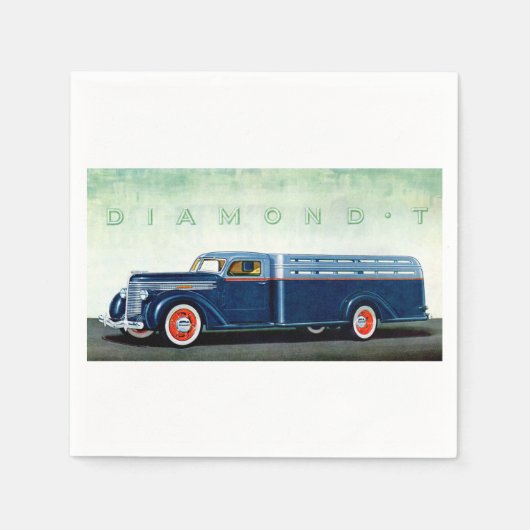 1937 Diamond T blue truck Servetten (Voorkant)