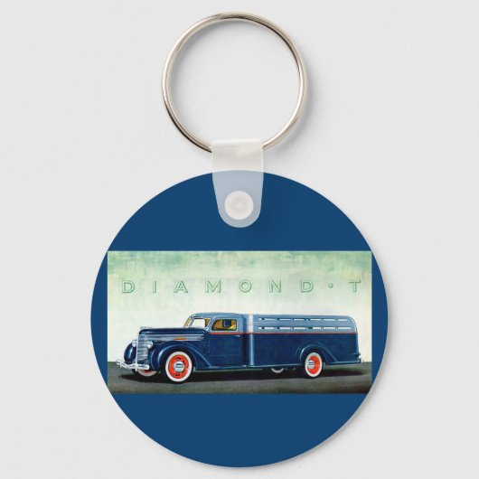 1937 Diamond T blue truck Sleutelhanger (Voorkant)