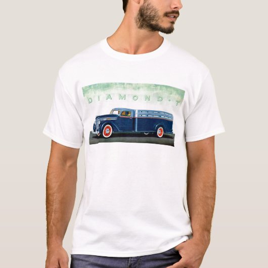 1937 Diamond T blue truck T-shirt (Voorkant)