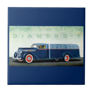 1937 Diamond T blue truck Tegeltje