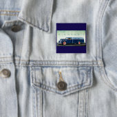 1937 Diamond T blue truck Vierkante Button 5,1 Cm (In situ)