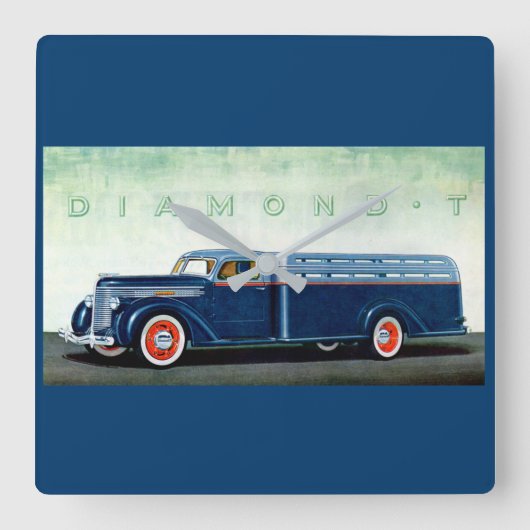 1937 Diamond T blue truck Vierkante Klok (Voorkant)