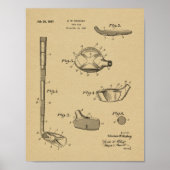 1937 Golf Club Patent Art Drawing Print (Voorkant)