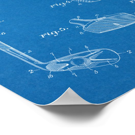 1937 Golf Club Patent Art Drawing Print (Hoek)
