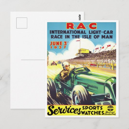 1937 Isle of Man race Briefkaart (Voorkant / Achterkant)