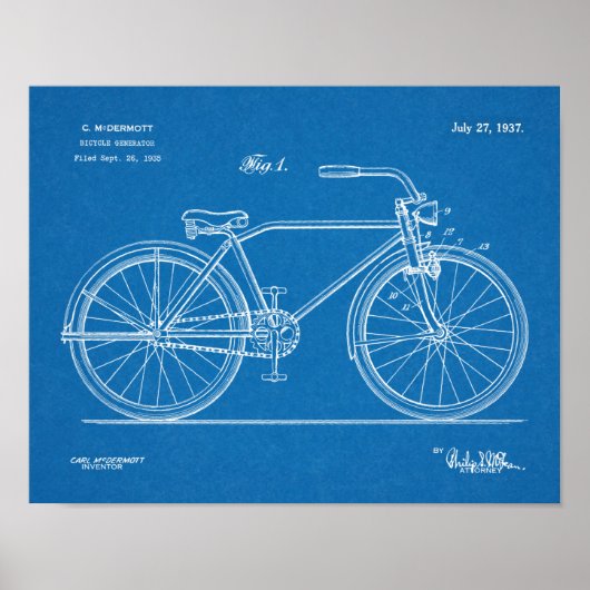 1937 Kunstafdrukken voor fietsenontwerp voor kopla Poster (Voorkant)