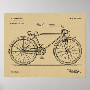 1937 Kunstafdrukken voor fietsenontwerp voor kopla Poster