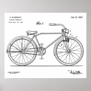 1937 Kunstafdrukken voor fietsenontwerp voor kopla Poster