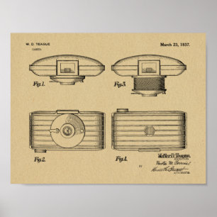 1937  kunsttekenafdrukken voor camera's poster