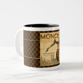 1937 MÜNCHEN (MÜNCHEN) DUITSLAND TOERISME BROCHURE TWEEKLEURIGE KOFFIEMOK (Voorkant links)