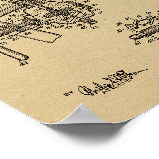 1937 Ontwerpkunst van 1937-wielgenerator Poster (Hoek)