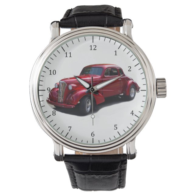 1937 Red Deluxe Coupe Watch Horloge (Voorkant)