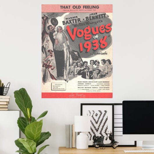 1937 The Vogues of 1938, dat oude gevoel Poster (Thuiskantoor)