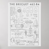 1938 Airplane Breguet 462-B4 Art Print (Voorkant)