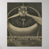 1938 Airplane Engine Magazine Art Print (Voorkant)