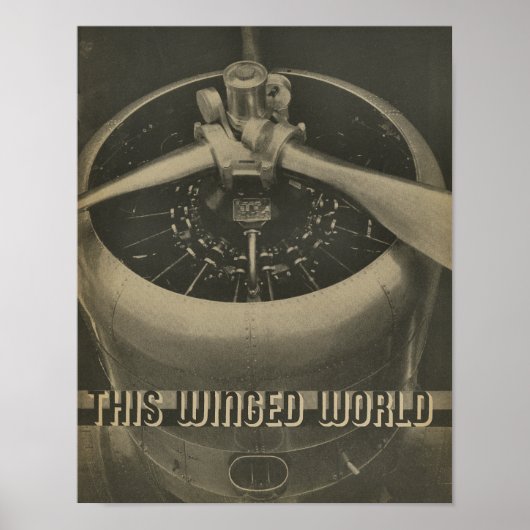 1938 Airplane Engine Magazine Art Print (Voorkant)