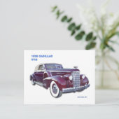 1938 CADILLAC V-16 BRIEFKAART (Staand voorkant)