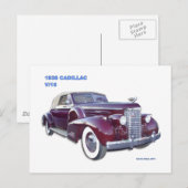 1938 CADILLAC V-16 BRIEFKAART (Voorkant / Achterkant)