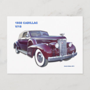 1938 CADILLAC V-16 BRIEFKAART