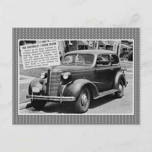 1938 Chevrolet 2-deur sedan klassieke auto Briefkaart (Voorkant)