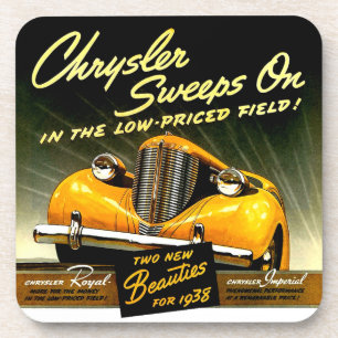 1938 Chrysler gaat door Bier Onderzetter