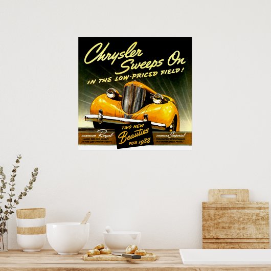 1938 Chrysler gaat door Poster (Keuken)