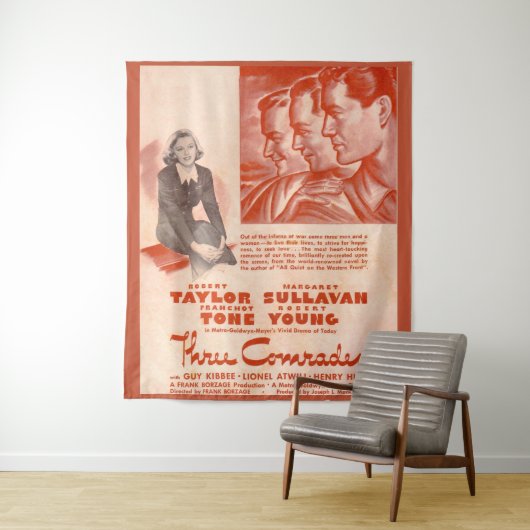 1938 Drie Comrades-poster Wandkleed (In situ)