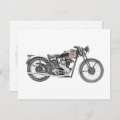  1938 Excelsior Warrior Motorcycle Tekening Briefkaart (Voorkant / Achterkant)