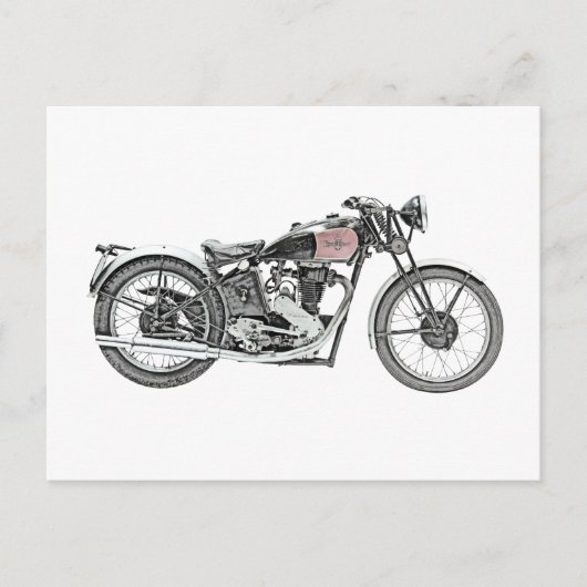 1938 Excelsior Warrior Motorcycle Tekening Briefkaart (Voorkant)