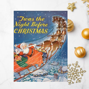 1938  Santa Claus Sleigh   Rendiervliegen Briefkaart