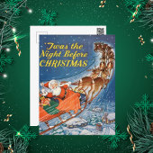 1938  Santa Claus Sleigh | Rendiervliegen Briefkaart