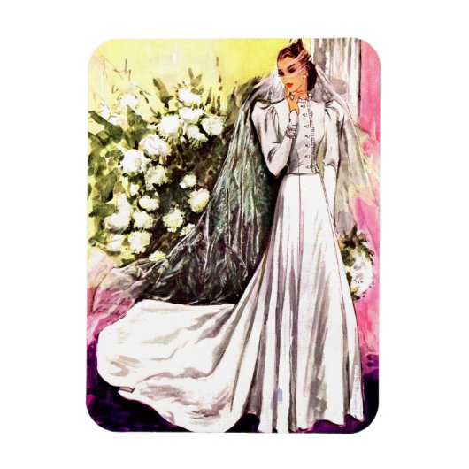 1938 trouwjurk print magneet (Verticaal)