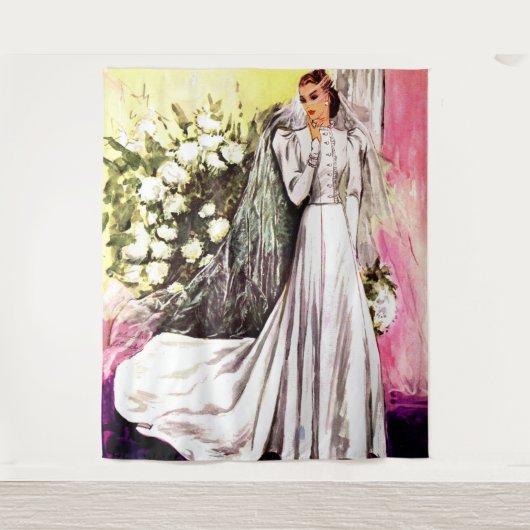 1938 trouwjurk print wandkleed (Voorkant)