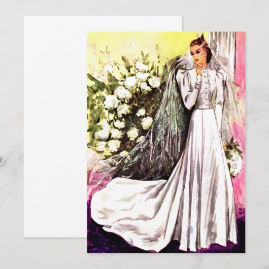 1938 trouwjuryprins brudal doucheuitnodiging kaart (Voorkant / Achterkant)