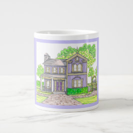1938 Victoriaans huis reuzenmok met paars Grote Koffiekop