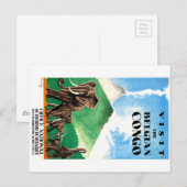 1939 Belgische Kongo Elephants Reisposter Briefkaart (Voorkant / Achterkant)