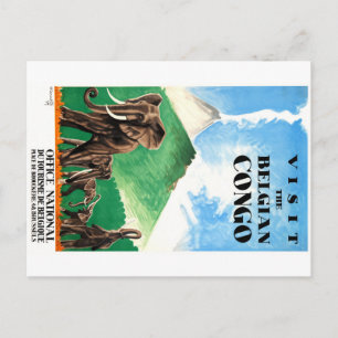 1939 Belgische Kongo Elephants Reisposter Briefkaart