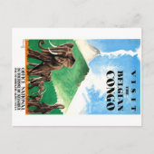 1939 Belgische Kongo Elephants Reisposter Briefkaart (Voorkant)