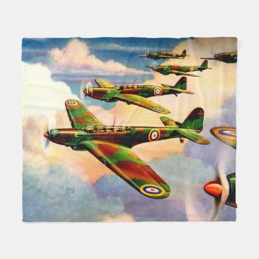1939 British Fairey Junior Medium Bomber Fleece Deken (Voorkant (Horizontaal))