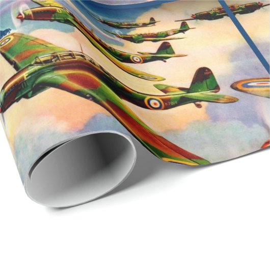 1939 British Fairey Junior Medium Bomber print Cadeaupapier (Rol Hoek)