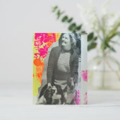 1939 Dames Met Twee Honden Collage Briefkaart (Staand voorkant)